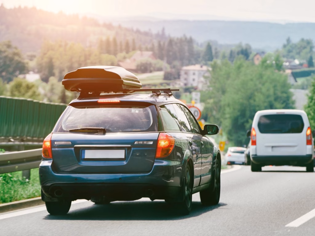Cars on road trip